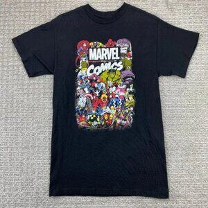 Marvel Comics Shirt Women Medium M Black Graphic Print T-Shirt MARVEL Characters
